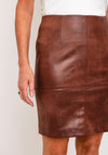 Eva Kayan Faux Leather A-Line Mini Skirt, Copper
