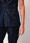 Eva Kayan Embellished Denim Waistcoat, Dark Blue