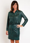Eva Kayan Wet Look Drawstring Waist Top, Green