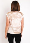 Eva Kayan Camo Print Sequin Detail Top, Gold