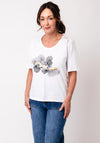 Eva Kayan Embellished Floral T Shirt, White