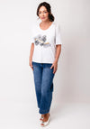 Eva Kayan Embellished Floral T Shirt, White
