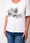 Eva Kayan Embellished Floral T Shirt, White