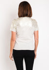 Eva Kayan Metallic Print Cotton T-Shirt, Greige