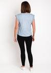 Eva Kayan Metallic Print Top, Blue