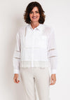 Eva Kayan Lace Trim Embroidered Shirt, White