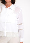 Eva Kayan Lace Trim Embroidered Shirt, White