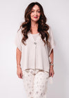 Eva Kayan Lurex Short Sleeve Knit Cardigan, Beige