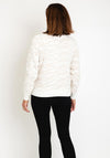 Eva Kayan Zebra Print Fur Knit Sweater, Latte