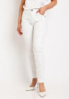 Eva Kayan Metallic Print Skinny Trousers, White