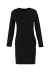 Ever Sassy Stitched Loop Detail Knee Length Dress, Black