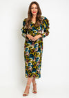 Exquise Abstract Print Maxi Dress, Olive Green Multi