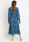 Exquise Petal Print A-Line Maxi Dress, Blue Multi