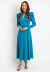 Exquise Keyhole Midi Dress, Petrol Blue