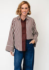 Fransa Alday Striped Blouse, Brown