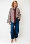 Fransa Alday Striped Blouse, Brown