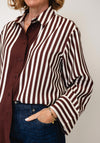 Fransa Alday Striped Blouse, Brown