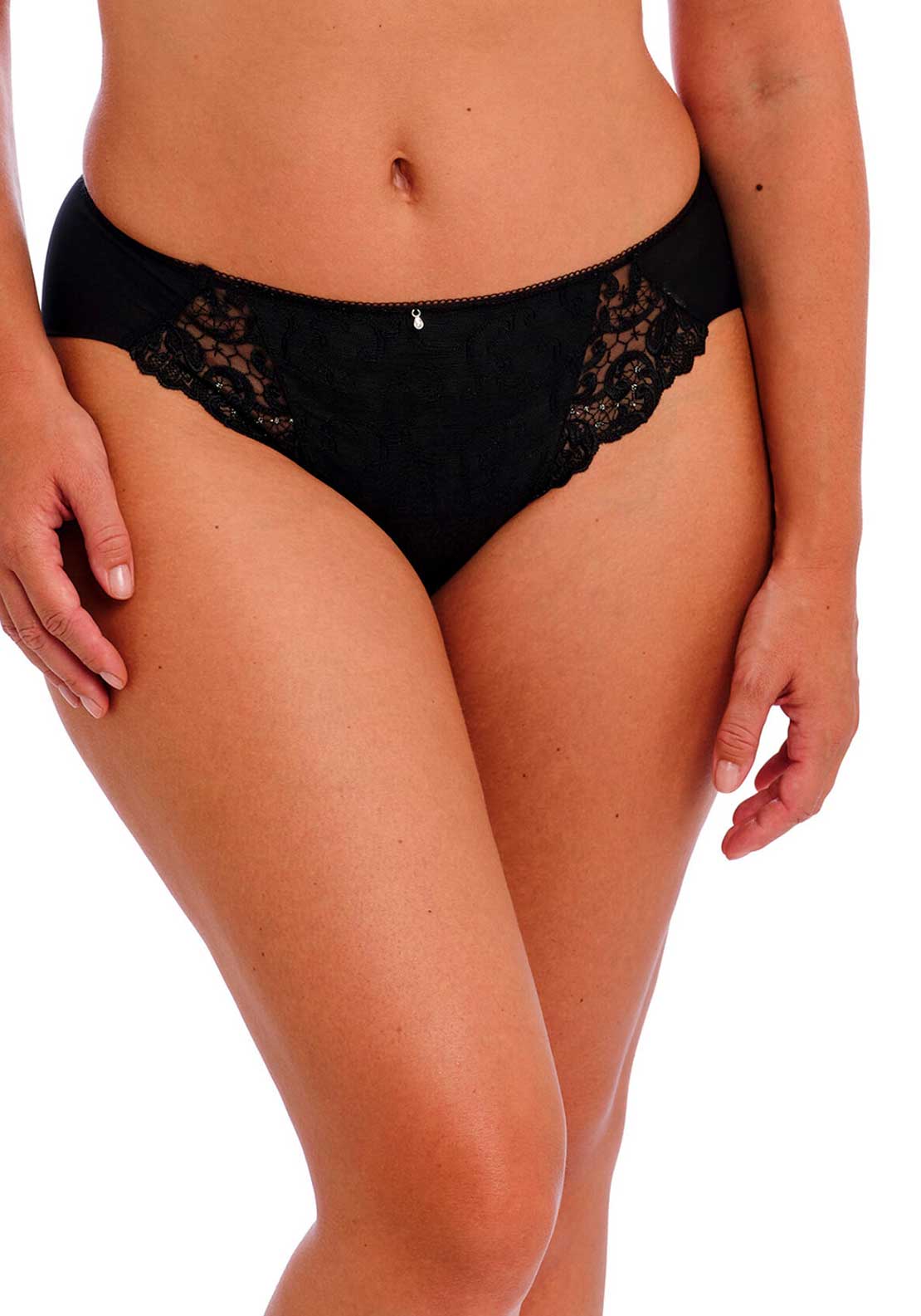 Fantasie Portia Lace Lurex Panel Brief, Black