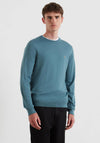 Farah Mullen Merino Wool Crew Neck Sweater, Chalk Blue