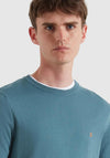 Farah Mullen Merino Wool Crew Neck Sweater, Chalk Blue