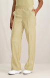 YAYA Faux Leather Wide Leg Trousers, Parsnip Yellow