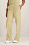 Soft woven wide leg trousers, with elastic waist and slits - YAYA EU