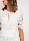 Fee G Jessie Lace Top & Skirt Two Piece, White