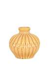 Fern Cottage Small Ribbed Balloon Vase, Ochre