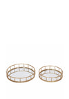 Fern Cottage Circular Mirrored Gold Serving Trays, Set of 2