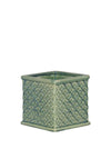 Fern Cottage Small Square Planter, Green