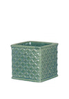 Fern Cottage Medium Square Planter, Green