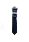Fletcher’s Gallery Jacquard Print Tie & Pocket Square Set, Navy