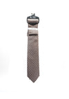 Fletcher’s Gallery Geo Diamond Print Tie & Pocket Square Set, Taupe & Blue