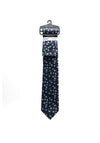 Fletcher’s Gallery Geo Floral Print Tie & Pocket Square Set, Brown & Navy