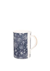 Siip Floral Flutted Mug, Navy