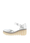 Fly London Ankle Strap Leather Sandals, Silver