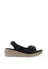 Fly London Berk Sling Back Leather Sandals, Black