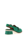 Fly London Cuth Sling Back Suede Shoes, Green