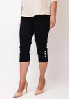 Yew Cargo Style Capri Trousers, Navy