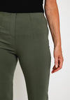 Leon Collection High Waist Slim Leg Trouser, Khaki