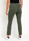 Leon Collection High Waist Slim Leg Trouser, Khaki