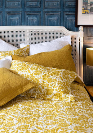Forever England Libourne Damask 50x70cm Standard Pillowsham, Ochre