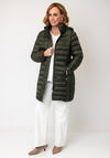 Fransden Down Padded Hooded Coat, Khaki Green