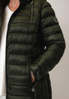 Fransden Down Padded Hooded Coat, Khaki Green