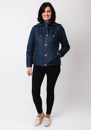 Frandsen Quilted Hooded Coat, Navy