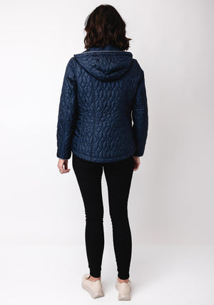 Frandsen Quilted Hooded Coat, Navy