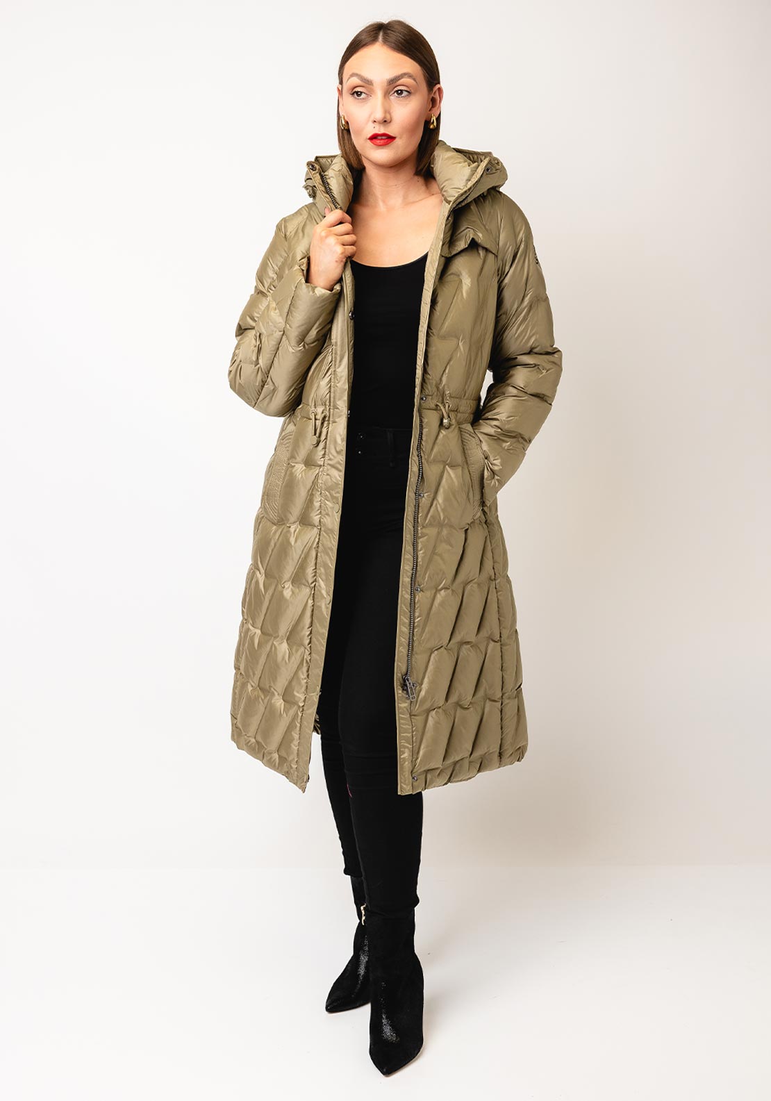 Frandsen Midi Length Hooded Puffer Coat