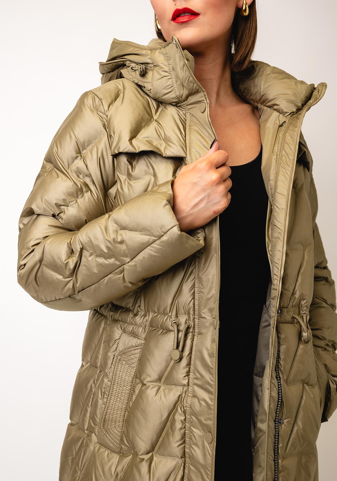 Frandsen Midi Length Hooded Puffer Coat