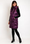Frandsen Detachable Hood Quilted Gilet, Purple