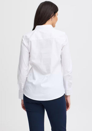 Fransa Za Fitted Shirt, White